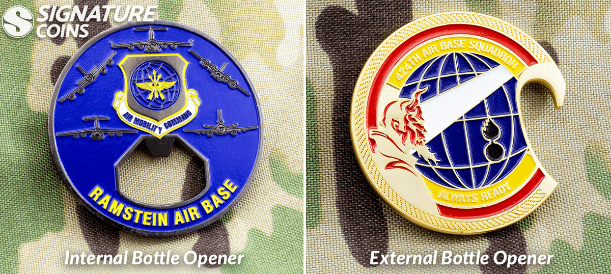 Custom Air Force bottle opener challenge coin by Signature Coins