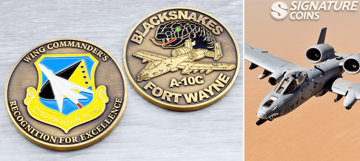 Black Snakes Fort Wayne unit Air Force challenge coin by Signature Coins