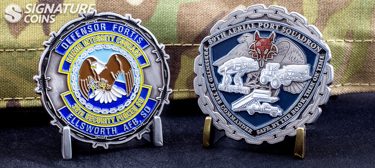 Custom edge Air Force challenge coin by Signature Coins