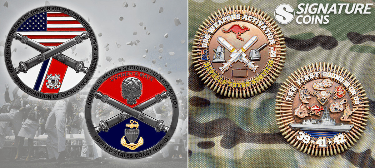 United States Coast Guard 3D custom challenge coins by Signature Coins