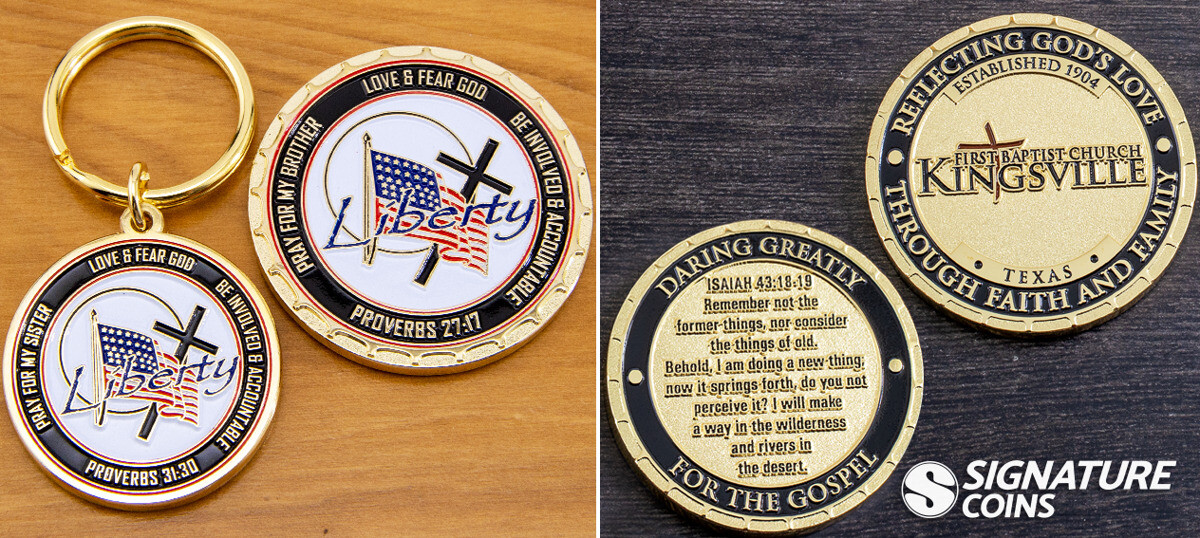 Christian Challenge Coins High Polish Gold