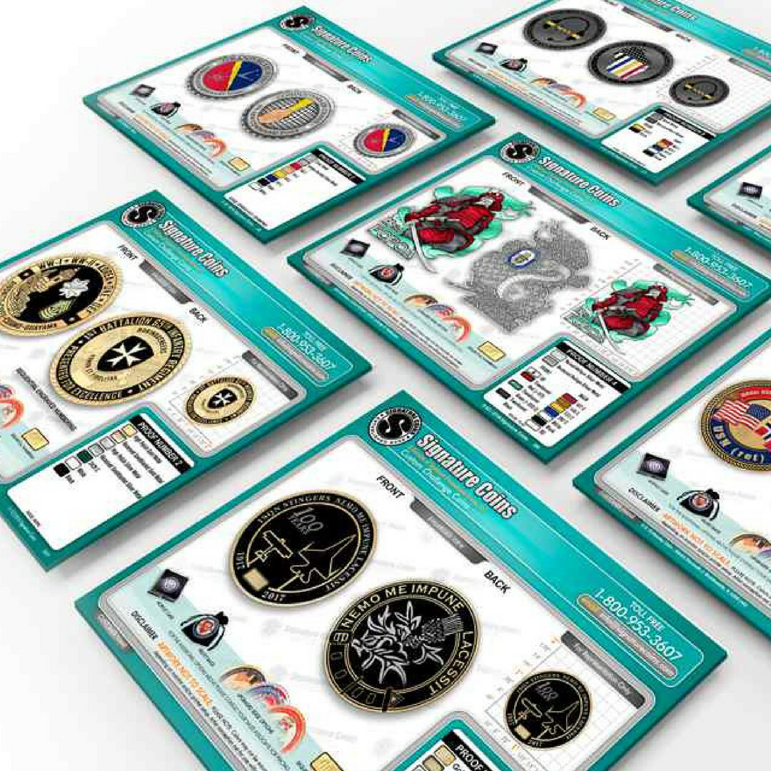 Custom coin business card design proof