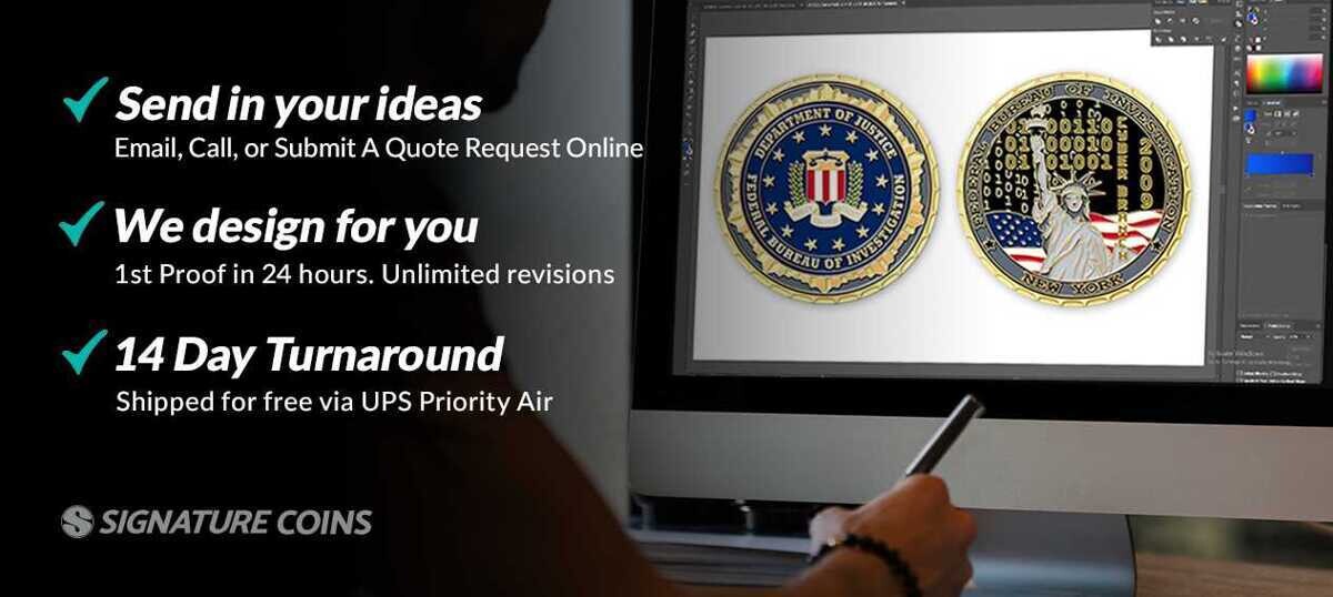 Custom FBI challenge coins quality guarantee