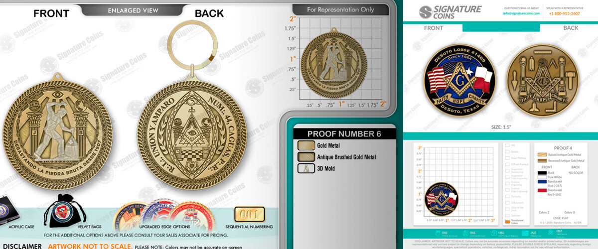 Custom Masonic Coin Proofs