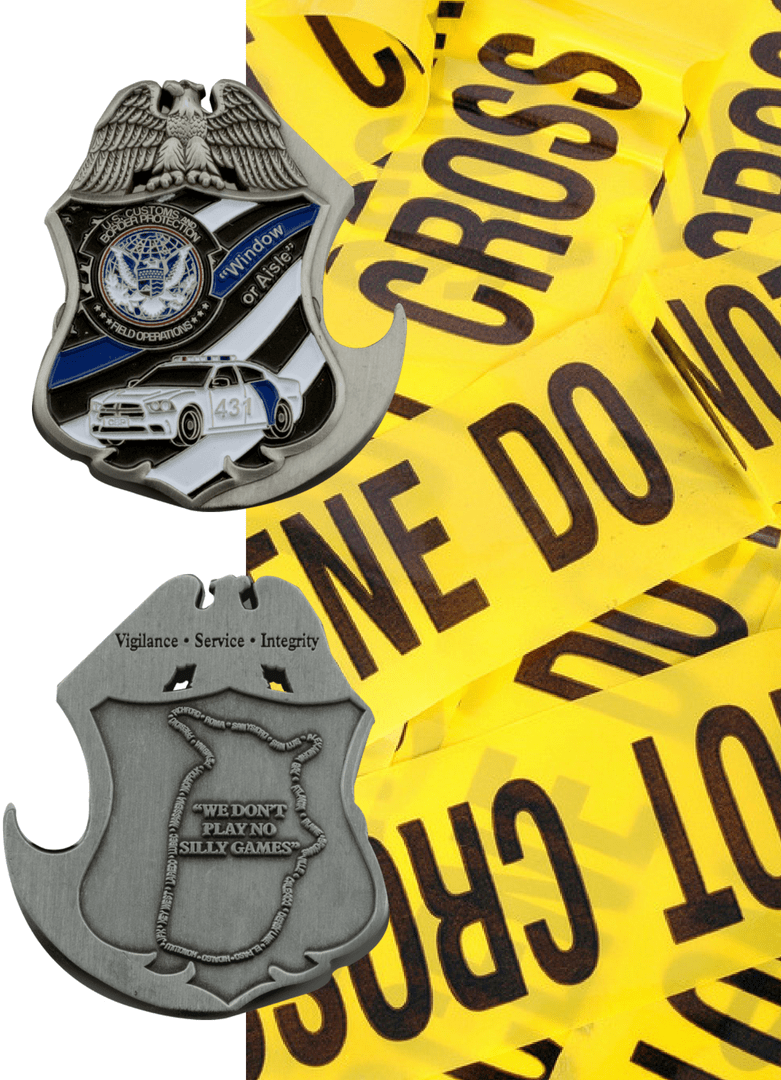 Custom police detective challenge coin collage