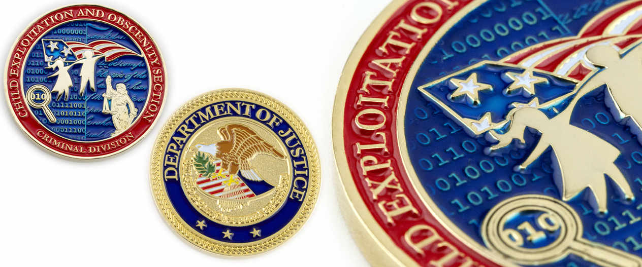 US Department of Justice Child Exploitation Criminal Division Challenge Coin