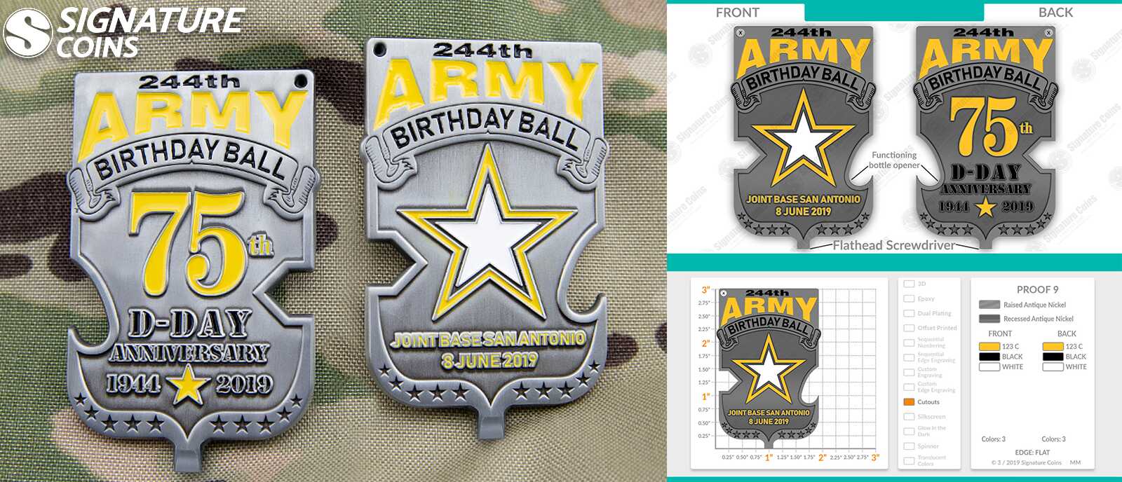 Army Birthday Ball Multi Tool Challenge Coin
