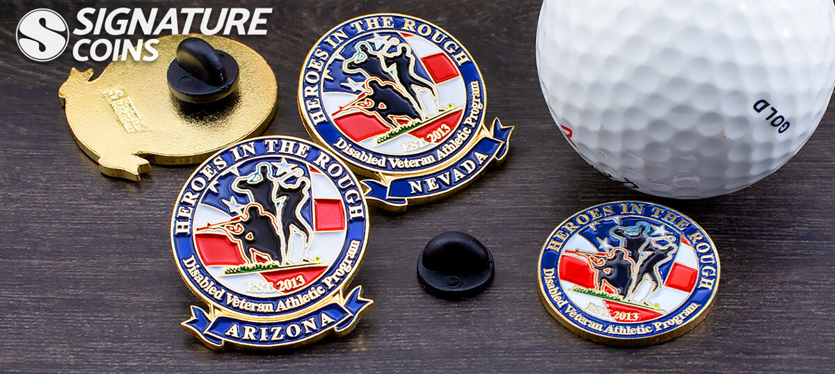 Heroes in the Rough golf ball marker coins for veteran nonprofit