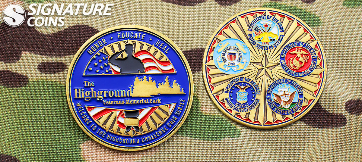 The Highground veteran memorial park nonprofit challenge coins