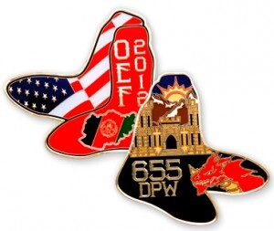 Unique Sock Shaped Challenge Coin Created for 655th DPW