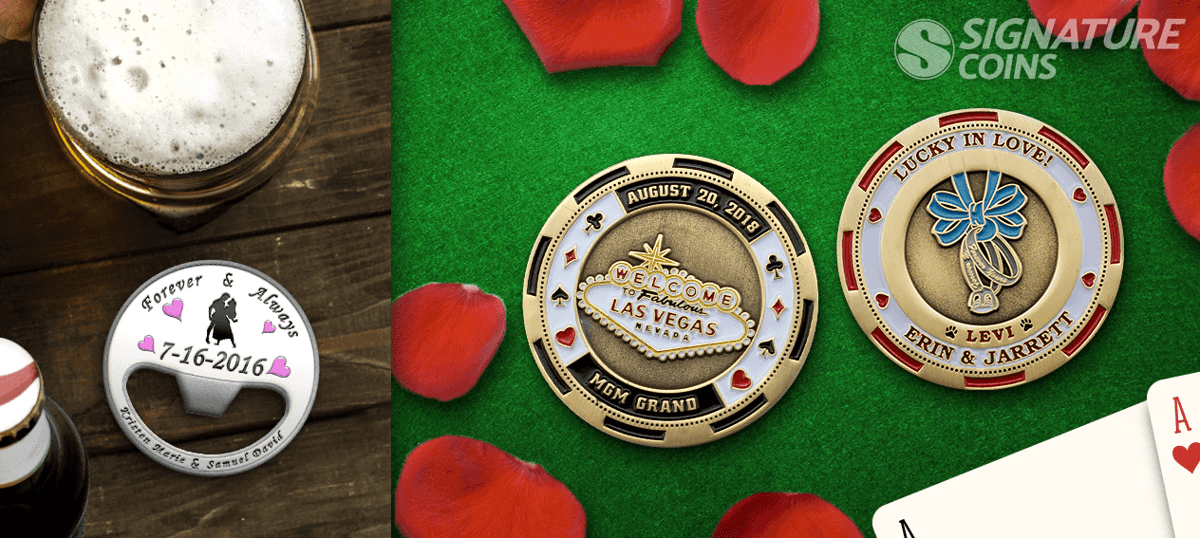 Las Vegas Themed Wedding Coins