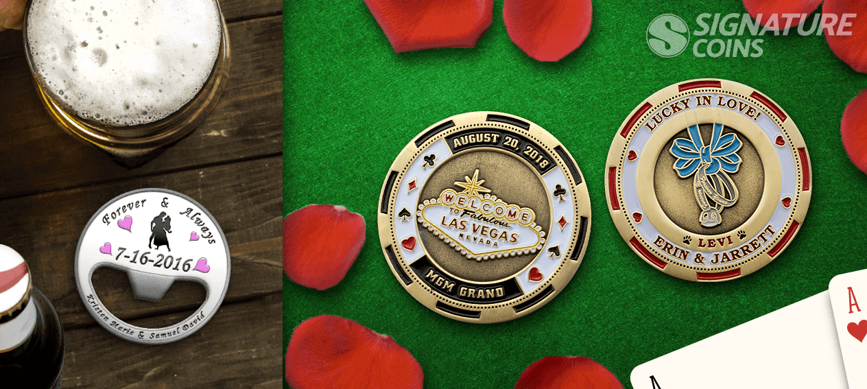 Las Vegas Themed Wedding Coins