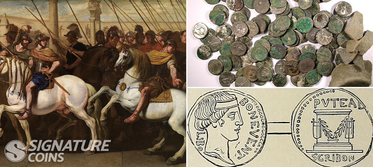 Ancient Roman bonus coins, an early example of military challenge coins given to recognize courage
