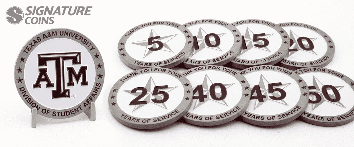 Texas A&M Division of Student Affairs - Years of Service Coins